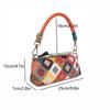 Fashion Leather Women'S Bags, Armpit Bags, Colorful Leather Plaid Bags, Splicing Mobile Phone Bags, Portable Messenger Bags
