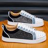 Fashion Men Casual Shoes Trend Rivet Crystal Punk Style Flat Skate Shoes Young Man Street Cool Loafers
