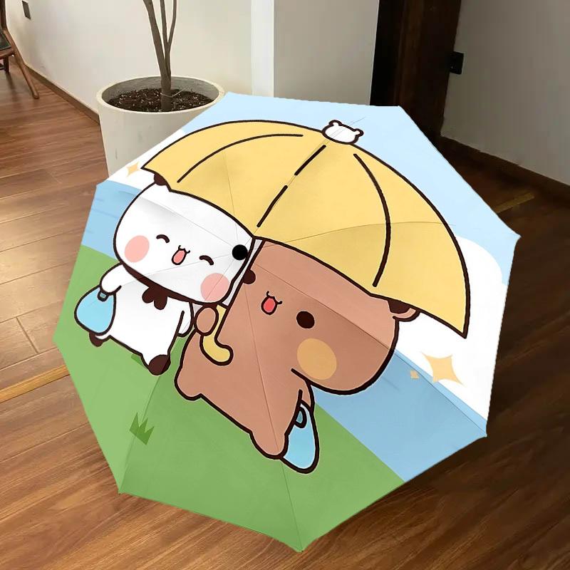 1PC Bear Umbrella Umbrella-8-Rib Reinforced Portable Folding Travel Suitable for All Seasons Outdoor Daily Use-H0323