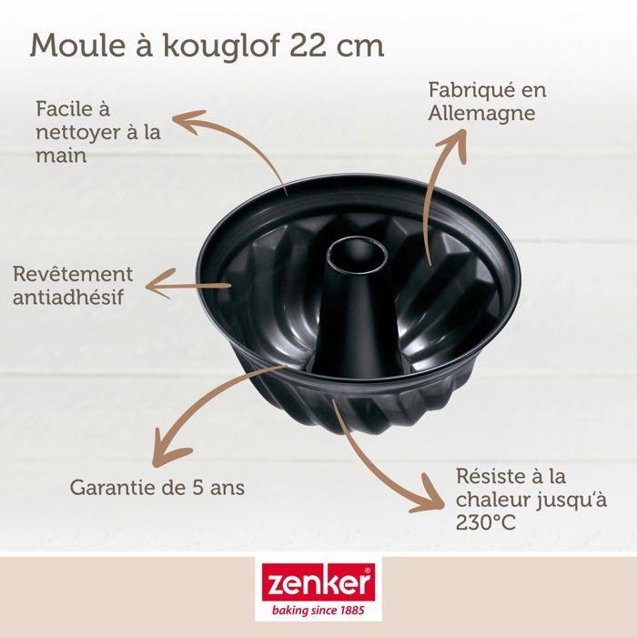Moule à kouglof - zenker - 6526 - ø22 cm - acier inoxydable - noir-métallique