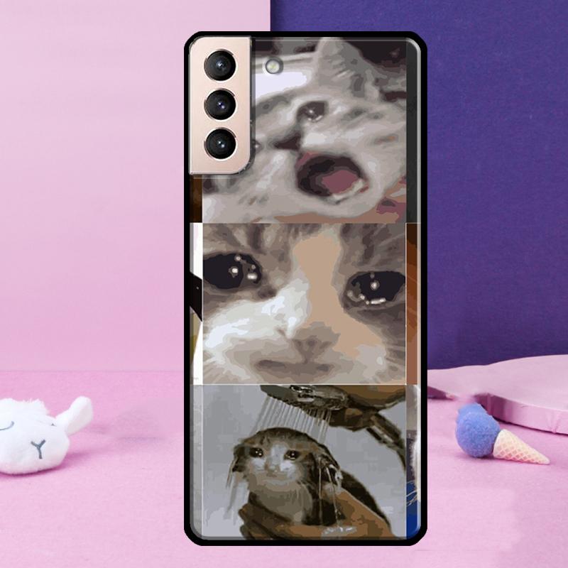 Crying Cat Memes And Dog Phone Case For Samsung Galaxy S25 Ultra S24 Ultra S9 S10 S20 S21 S22 Plus S23 S24 FE Cover