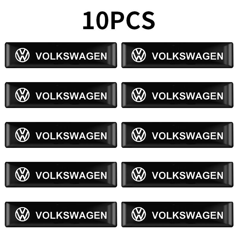 10Pcs Car Styling 3D Epoxy Vinyl Stickers Decals decoration Accessory For VW GTI Polo Golf Tiguan Passat Arteon Touareg CC Taigo PT1