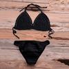 Women's new fashion hollow  top with hand-woven bikini swimsuit