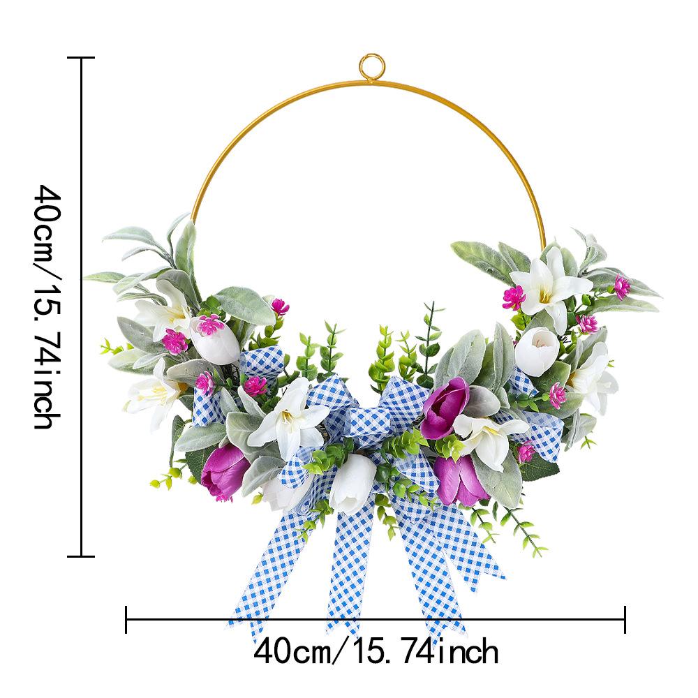 

Easter Bunny Leaf Small Flower Decoration Wall Decoration Flower Wreath Front Door Decoration Easter Wreath белый