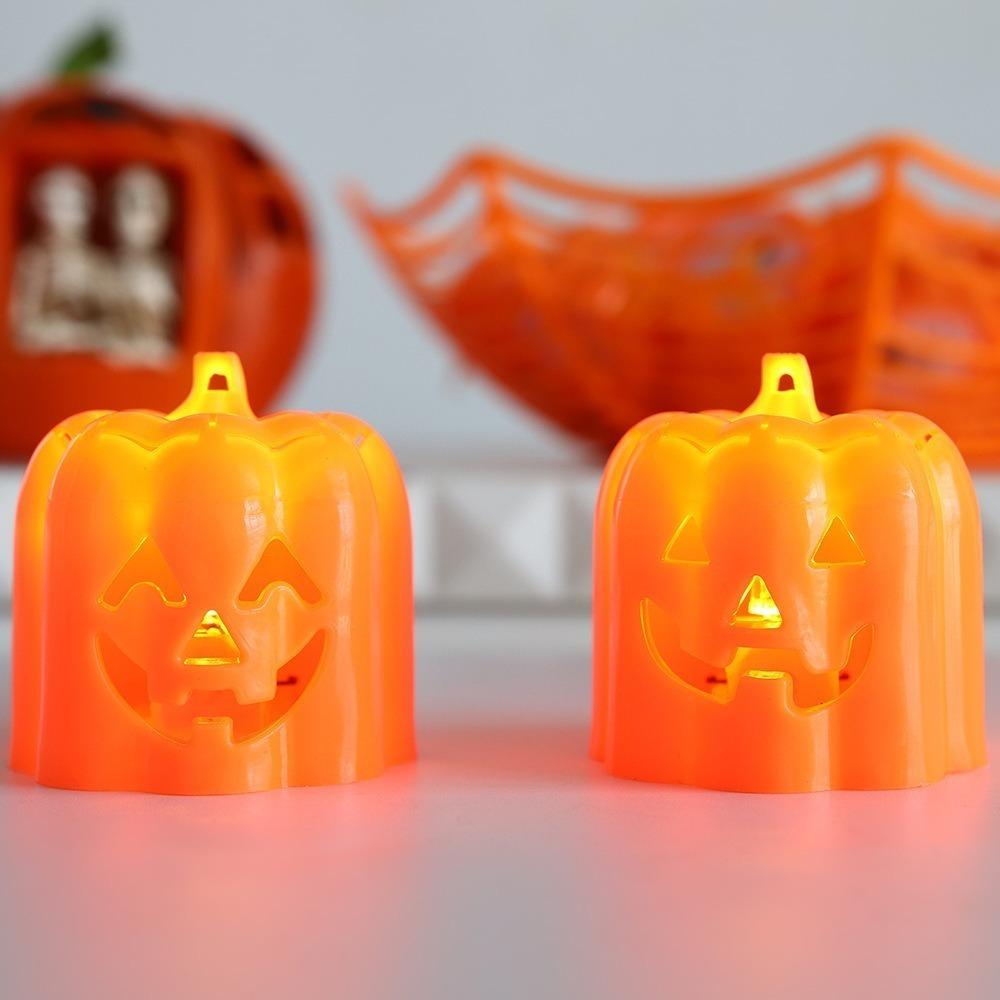 

Plastic Halloween Jack-O-Lantern Button Batteries LED Night Light Pumpkin Lantern Women