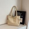 PU Shoulder Bag Women Solid Color Large Capacity Handbag Commuter Tote Bag
