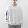 Li-Ning Lining Brand Logo Couples Casual Sport Pullover Long Sleeve Fleece Sweatshirt Unisex Tops White YWDT533-1