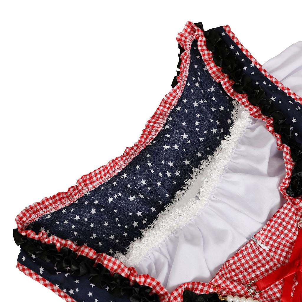 German Bavarian Skirt Copay Oktoberfest Costume Adult, Female Festival Folk Dance Uniform