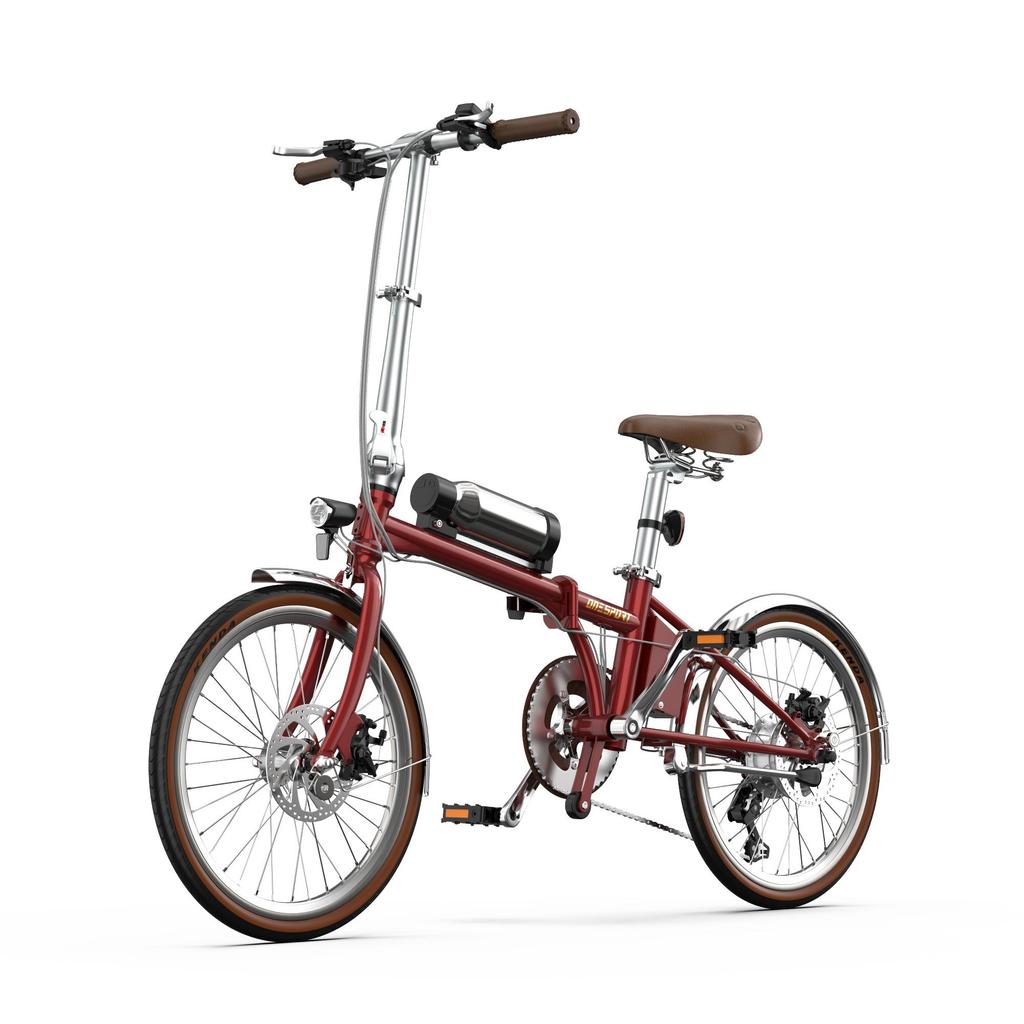 OT02PRO, rosso/verde, potenza motore 250W, 36V, batteria staccabile 5.2AH, pneumatici 20*1.35 pollici, bicicletta elettrica da città, velocità massima 25KM/H