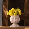 Facial flowerpot head flowerpot, cute resin succulent plant flowerpot, unique facial flowerpot, suitable for indoor and outdoor