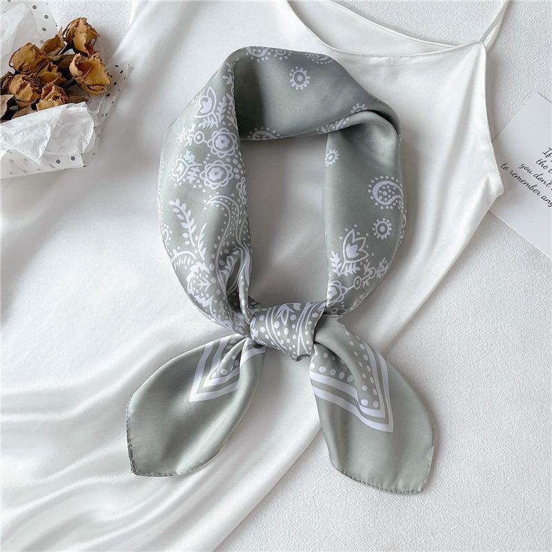 Foreign Style Small Silk Scarf 71cm Square Scarf Hangzhou Silk Imitation Silk Scarf Professional Women's Scarf Decorative Small Silk Scarf