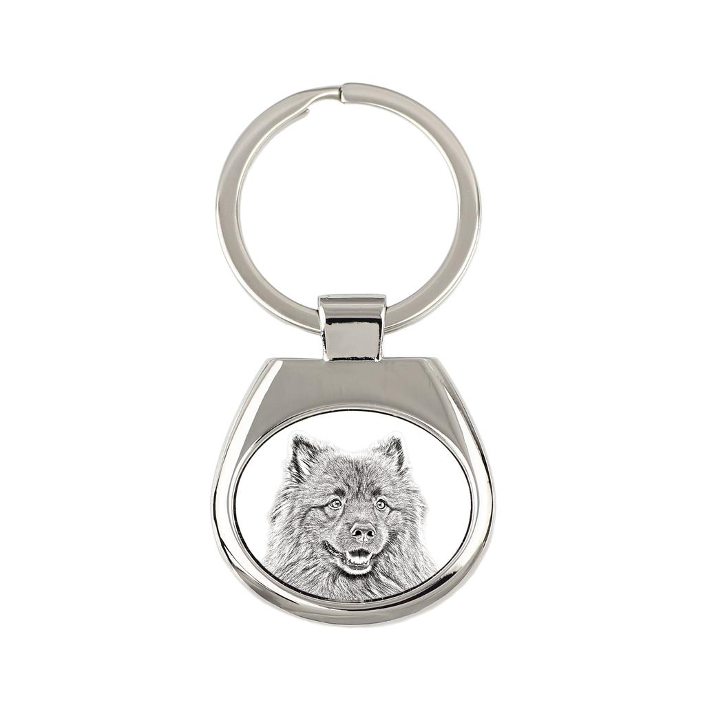 Keeshond, Dutch Barge Dog, Smiling Dutchman, - keychain with a dog, keychain with a print, personalized pendant from the Art-Dog brand