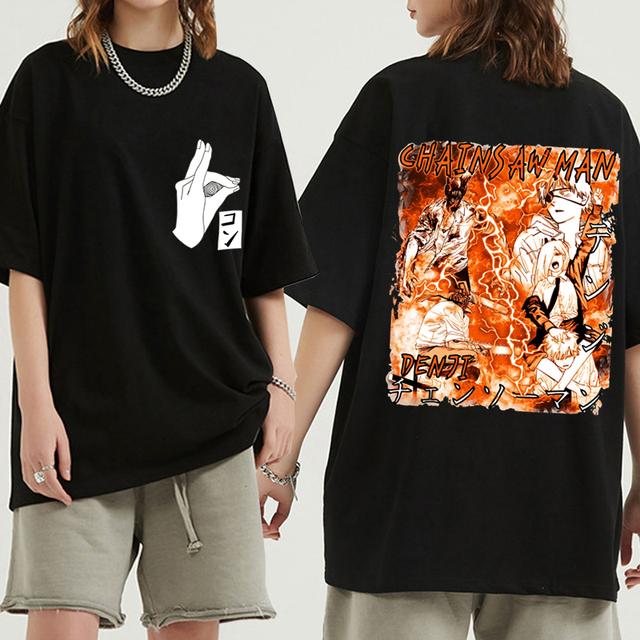 Chainsaw Man Anime TShirt WoUnisex Warrior Denji Manga T Shirts Cartoon Comic Makima Hayakawa Aki Pochita Cotton Tees Unisex Summer T-Shirt