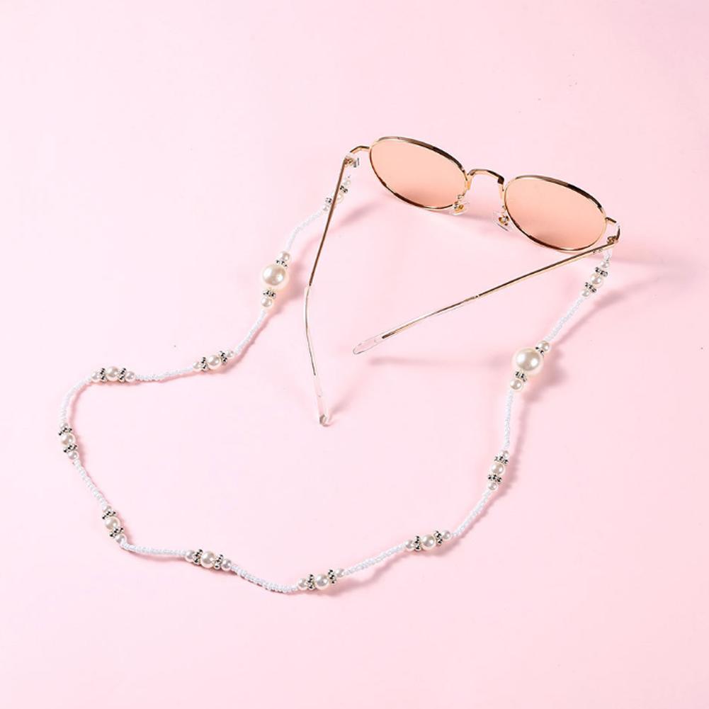 Elegant Artificial Pearl Eyeglasses Cord Alloy Anti-Slip Strap Rope Glasses Chain Decoration