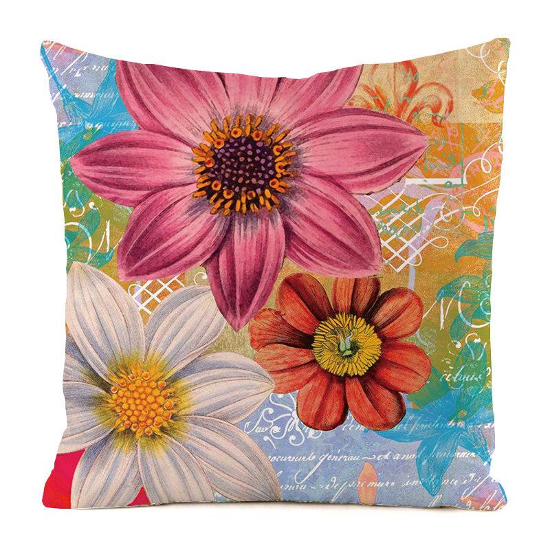Heimdeko Bunte Blumen- und Schmetterlingsdruck Kissenbezüge Muster Kissenbezug Geeignet für Sofa Schlafzimmer Auto Kissenbezug