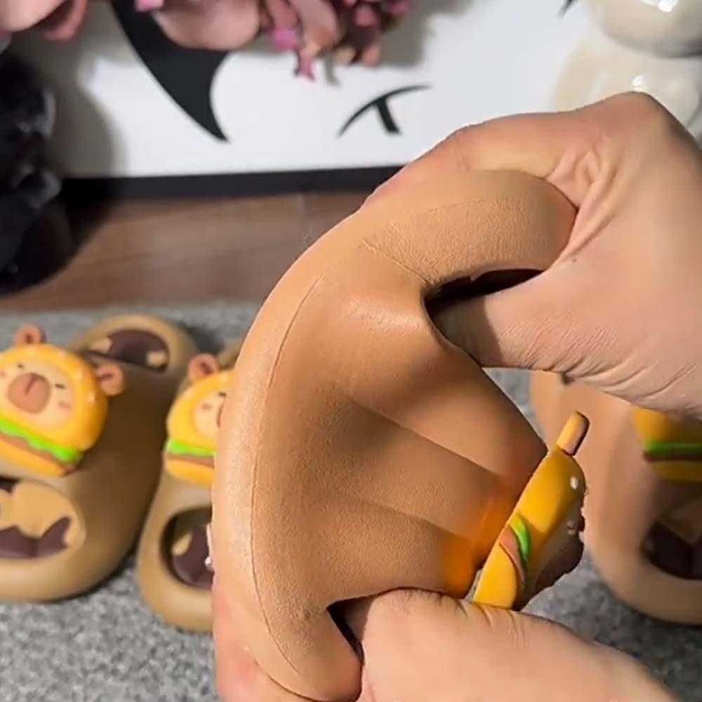 PVC Cute Capybara Slippers Anti-slip Children's Bathroom Sandals  Vacation Travel