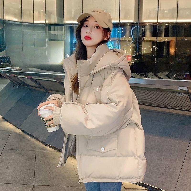 Women’s Korean Style Loose Short Down Cotton Puffer Coat Casual Versatile Warm Winter Autumn Outerwear for Women