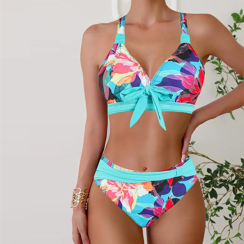 Women's Swimwear Bikini 2 Piece Swimsuit Backless Halter Beach Wear Black Leopard Print Print Bathing Suits Hanging Neck Swimsuit