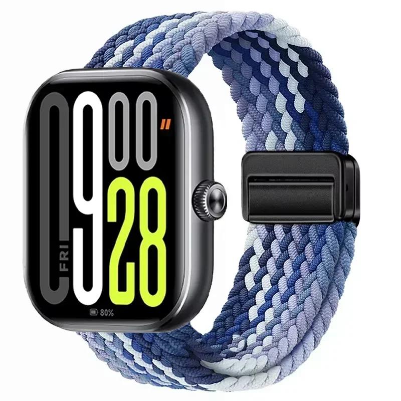 Magnetic Loop for Xiaomi Redmi Watch 4 5 Strap Adjustable Braided Sport Nylon Replacement bracelet for Miband 8 pro/9 pro band