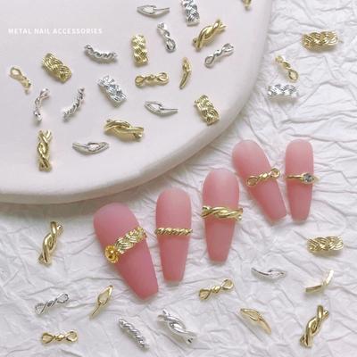 20 Piezas Decorativas Resistentes a la Decoloración Delicadas Fácil de Pegar Decoración de Manicura Adorno de Uñas Twist Decoración de Manicura