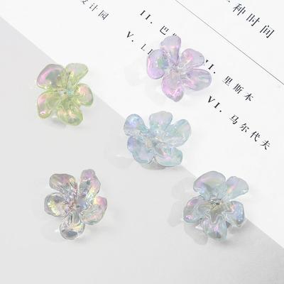 4Pcs 20*24mm Acrylic Magic Colors Series Flowers Accessories For Jewelry Making DIY Bracelet Necklace Earring