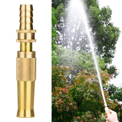 Copper Hose Nozzle Adjustable Spray Nozzle High Pressure Jet Nozzle Heavy Duty Sprayer for Garden Hoses Patio Lawn Watering Car Washing