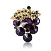 Fashion Rhinestone Grape Brooch Simple Vintage Fruit Styling Pin Women'S Dress Corsage Ornament