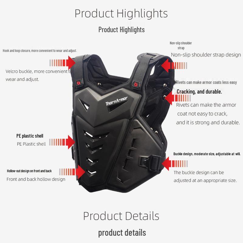 Knight Armor Motorcycle Protective Vest - Breathable, Anti-Fall, Off-Road Riding Gear
