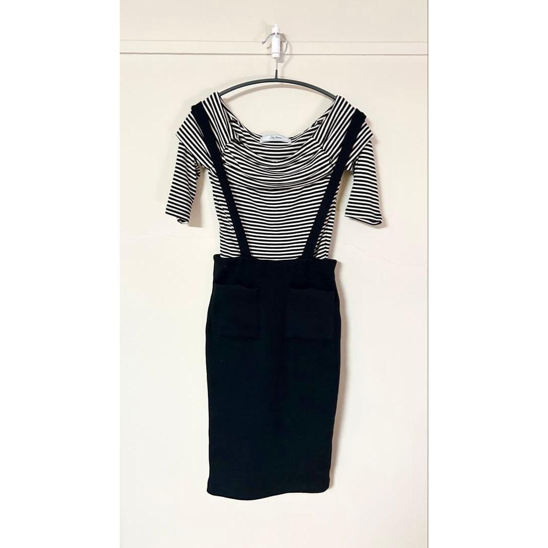 [Good condition, top and bottom set] Lily Brown tops & skirt with suspenders