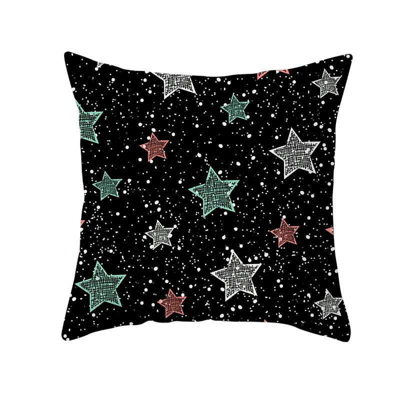 

New Black Series Christmas Peach Skin Digital Printed Cushion Cover Sofa Cushion Cover Cushion Cover 45 * 45Cm (without pillow core)