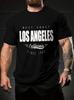 Simple and Fresh Letter Pattern 3D Printed T-shirt for Summer Outdoor Casual Short Sleeved Top, Soft and Comfortable Men's O-neck Clothing