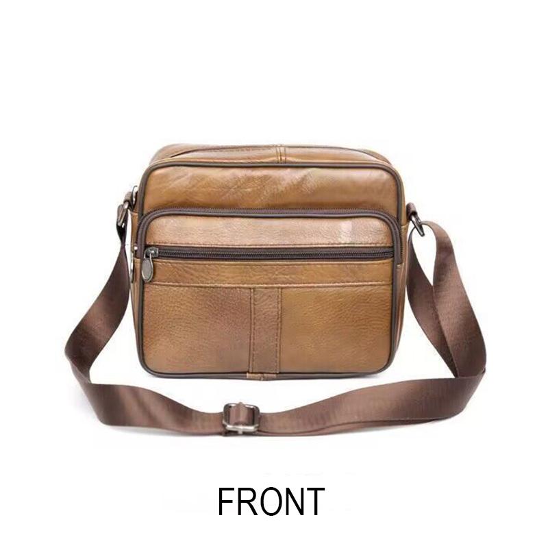 Retro Genuine Leather Men's Shoulder Bags Husband Small Crossbody Messenger Bag Leather Man Zipper Designer Party Bags Gift