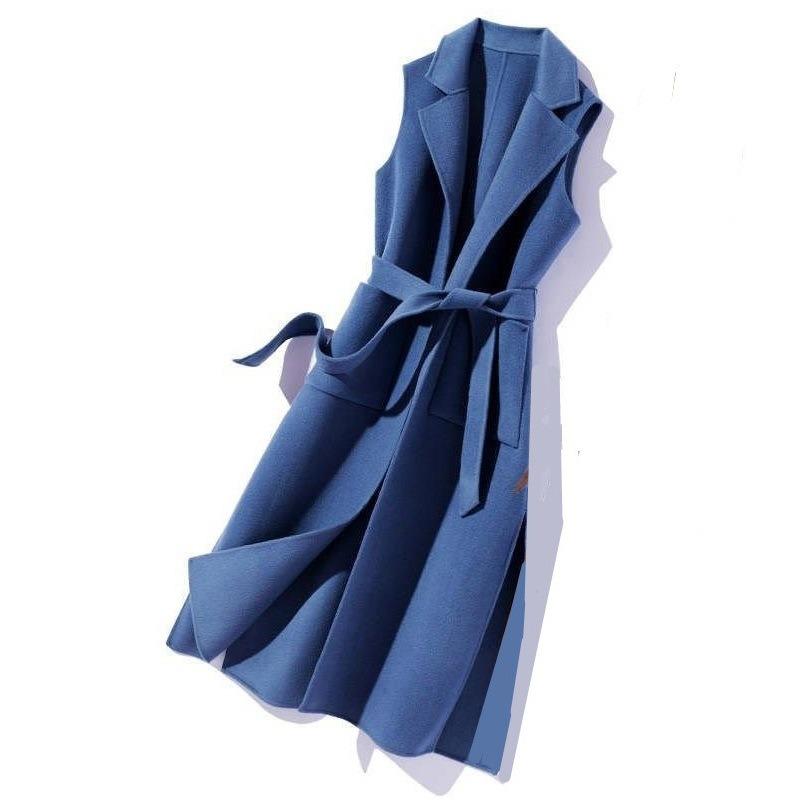 Stylish Women Autumn Vest Outerwear Women Vest Tight Waist Thermal Long Style Autumn Coat