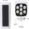 Outdoor Motion Sensor Solar Lights 2000 Lumen 77 LED With Remote Controller Fake Security Camera Monitoring Induction Wall Lamps