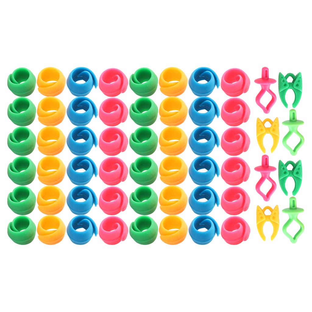 56Pcs Bobbin Thread Buddies Silicone Holder Clips Clamps Spool Huggers Embroidery Tools