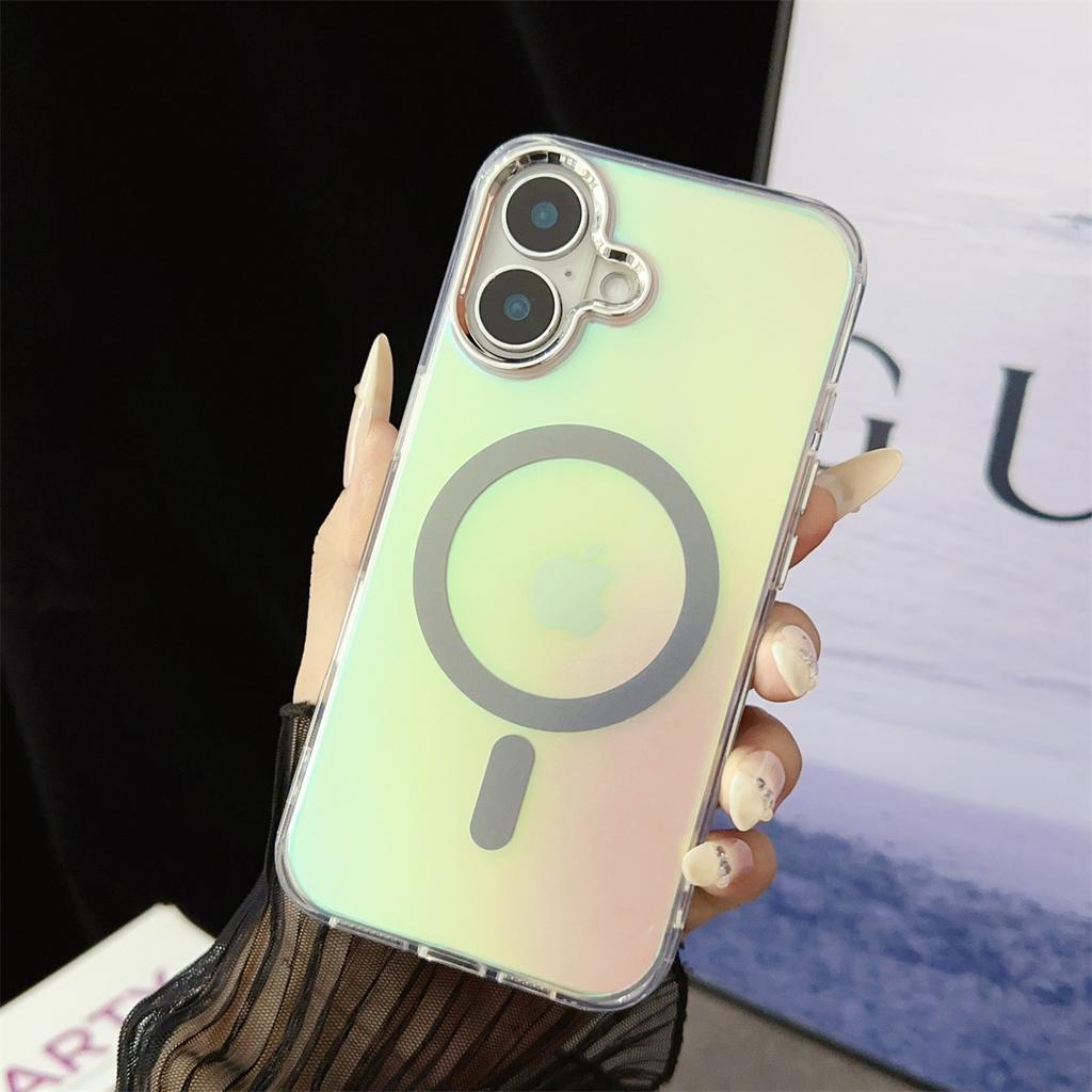 Silver Sand Magnetic Phone Case Suitable for IPhone15promax Anti-drop Apple 16plus Protective Case 14 Female Shell