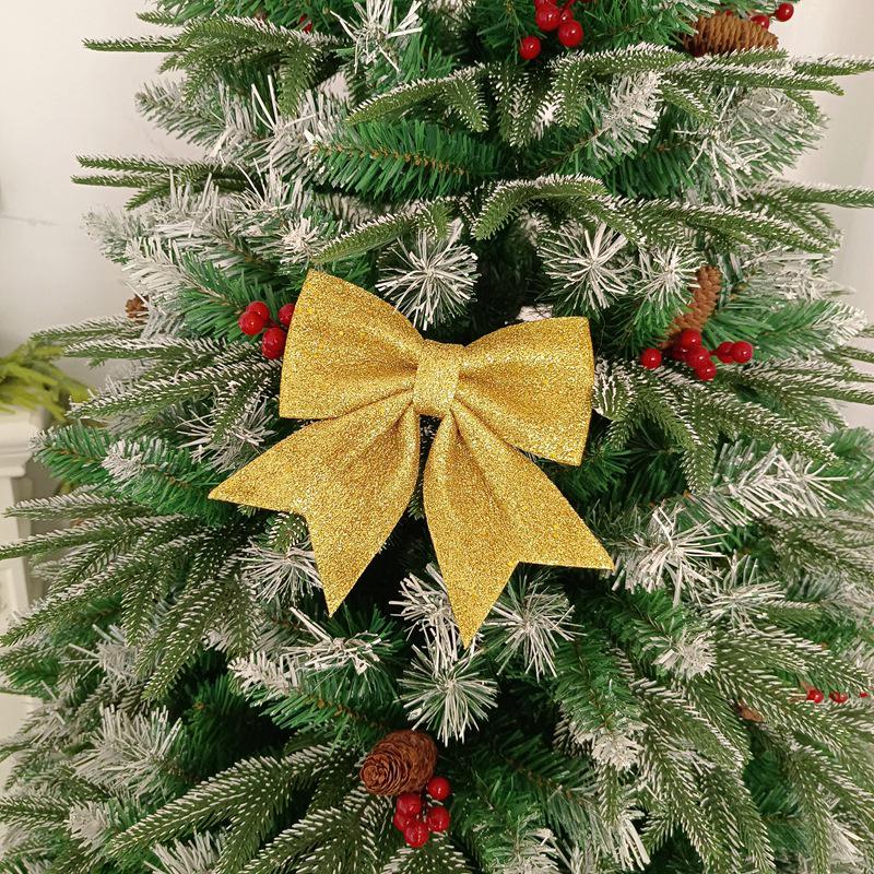 Zlaté třpytivé vánoční mašle ozdoby - Lesklé ozdoby na stromeček & Drobné doplňky