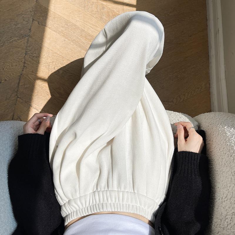 White knitted wide-leg pants women's new drape straight casual small loose lazy wind Yamamoto pants
