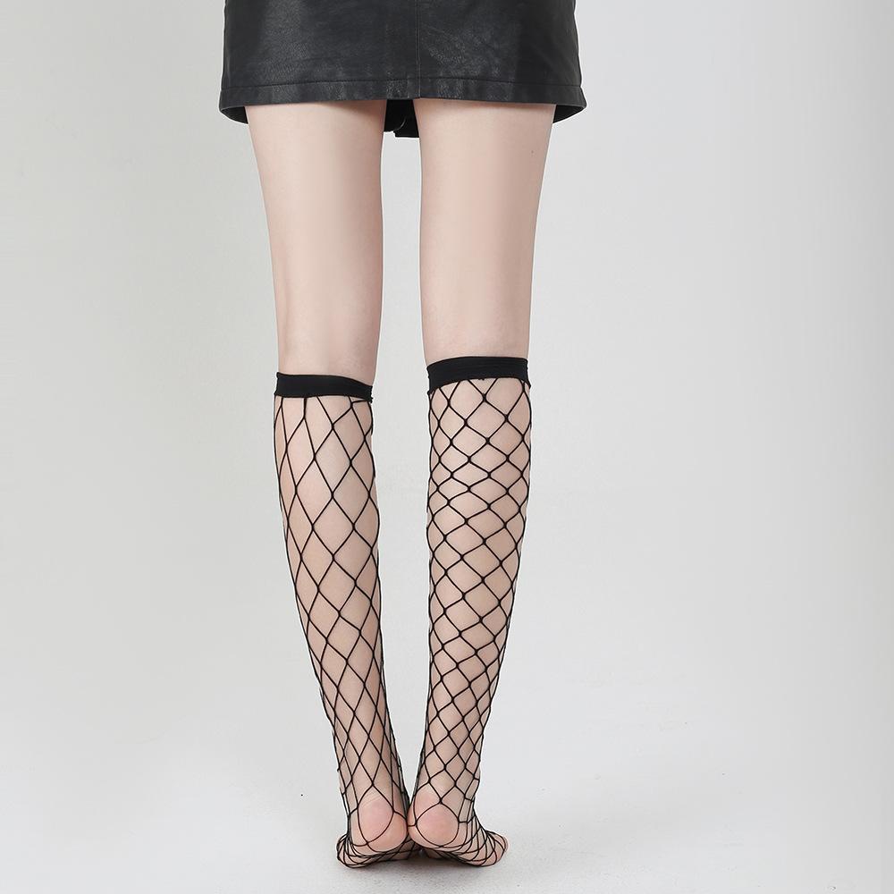 Fishnet socks, mid-calf solid color socks for women, anti-snagging, popular online pressure slimming socks jk Socks5006