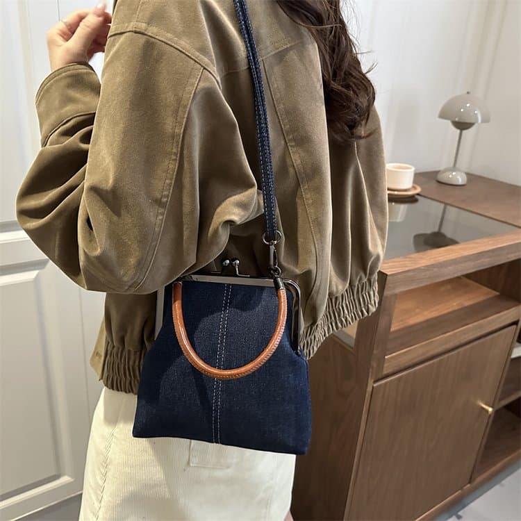 Dámská módní džínová crossbody taška