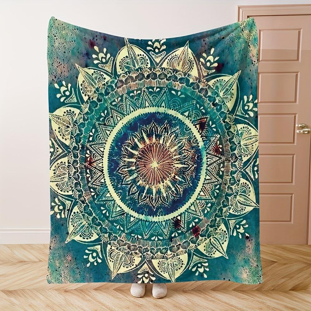 VIKAMA Bohemian Mandala Travel Cover Blanket Living Room Bedroom Decorative Ethnic Art Custom Blanket Full Size Blanket