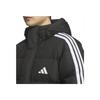 Adidas 3-Stripes 600 Fill Outdoor Sports Casual Warm Striped Hooded Long Sleeve Long Down Jacket Unisex Outerwear Black JZ8731