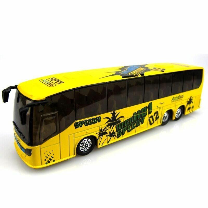 Exquisite 150 Diecast Metal Alloy Bus Toy For Kids With Openable Doors Music Light