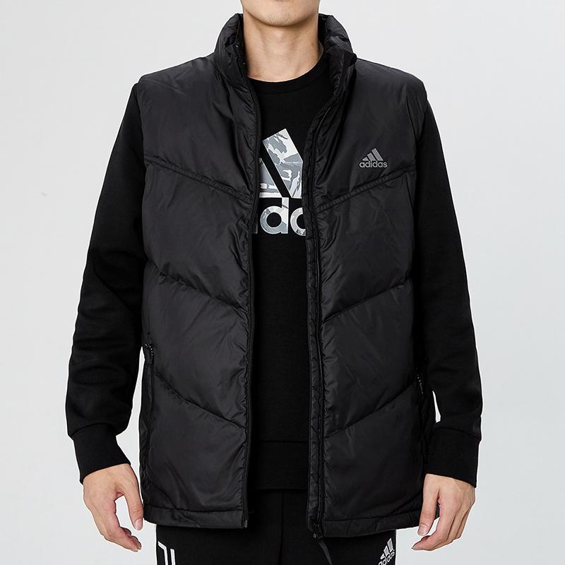 adidas Down Vest Outdoor Stay Warm Stand Collar Black Men's H20775