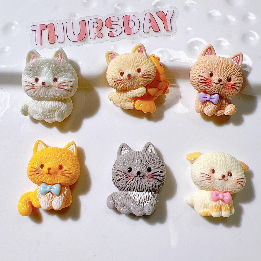 10Pcs Resin Cartoon 3D Cute Cat Series Flat Back Scrapbooking DIY Jewelry Craft Decoration Accessories