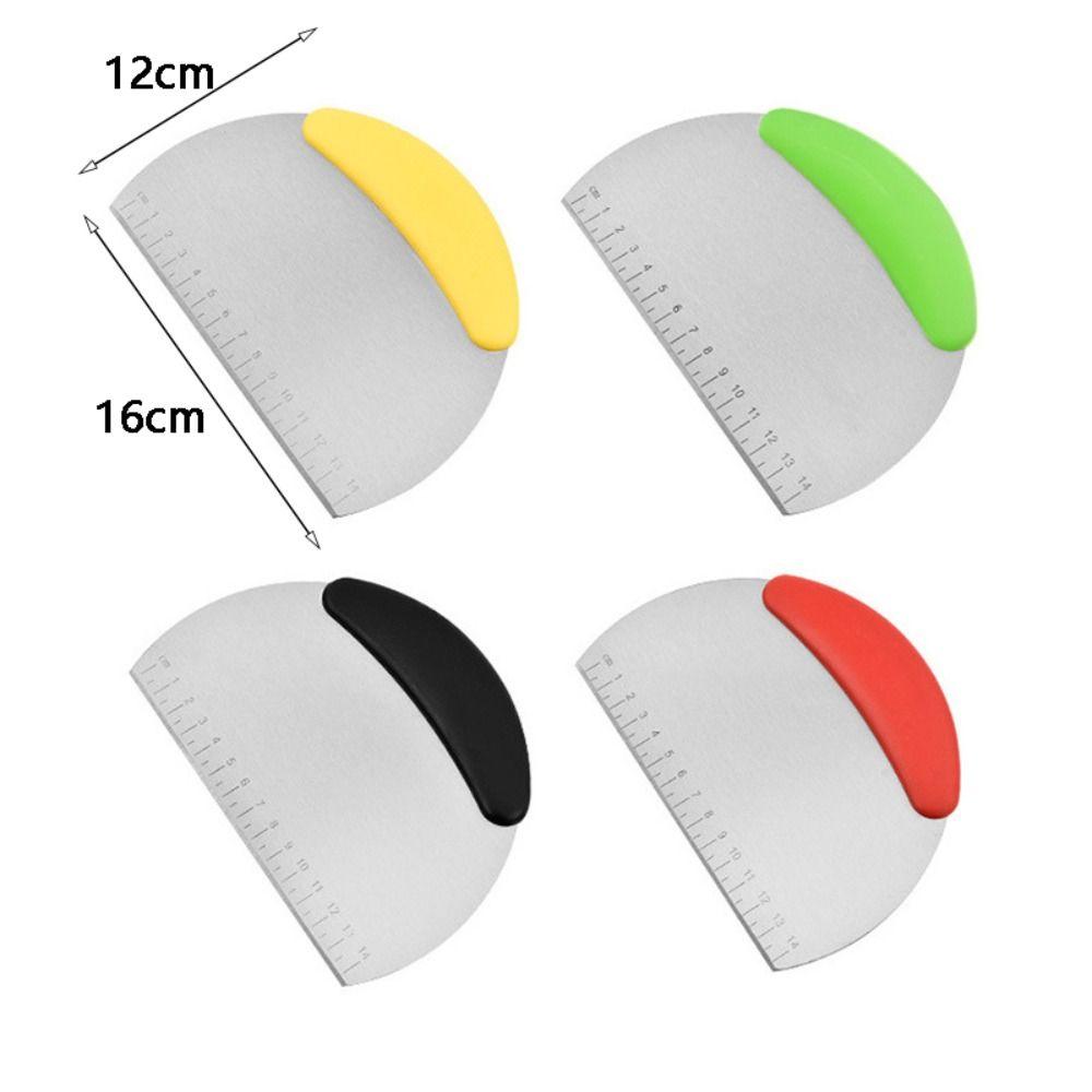 with Scale Half Round Scraper Stainless Steel Dough Scraper Household Dough Cutter  Cake