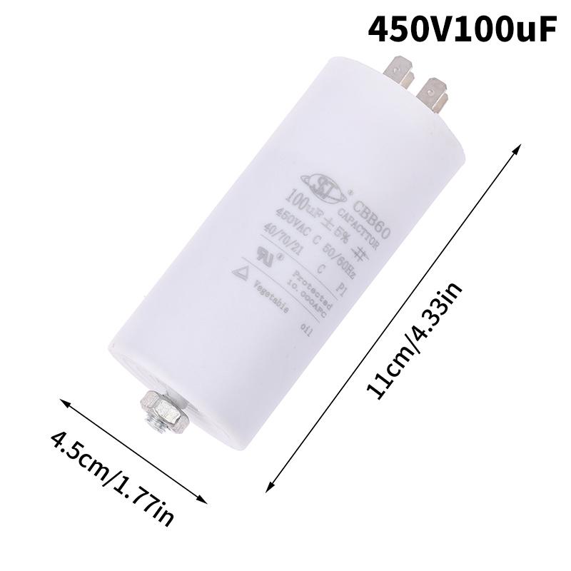 Cbb60 Starting Capacitor 6Uf~100Uf Motor Capacitor 50 / 60Hz 450Vac With M8 Screw For Electric Motor/Washing Machine