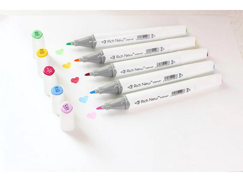 60-Color Double-Ended Alcohol & Oil-Based Marker Set