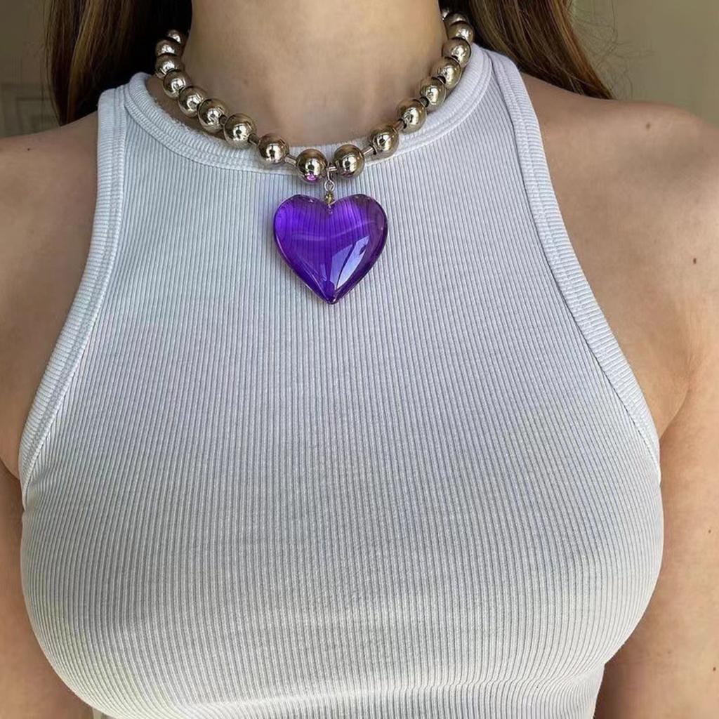 Hyperbole Bead Chain Choker Necklace Women Girl Hip Hop Clavicle Chain Jewelry