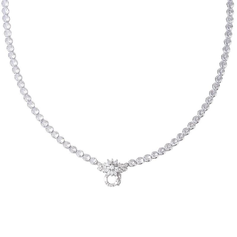 Jewelry Copper Bottom Platinum Plated Bubble Wild Chain Button Head Removable 48 + 5Cm